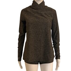 LULULEMON Warm your Core Mock Neck Long Sleeve Tee Sweater Heather Coal Size 8